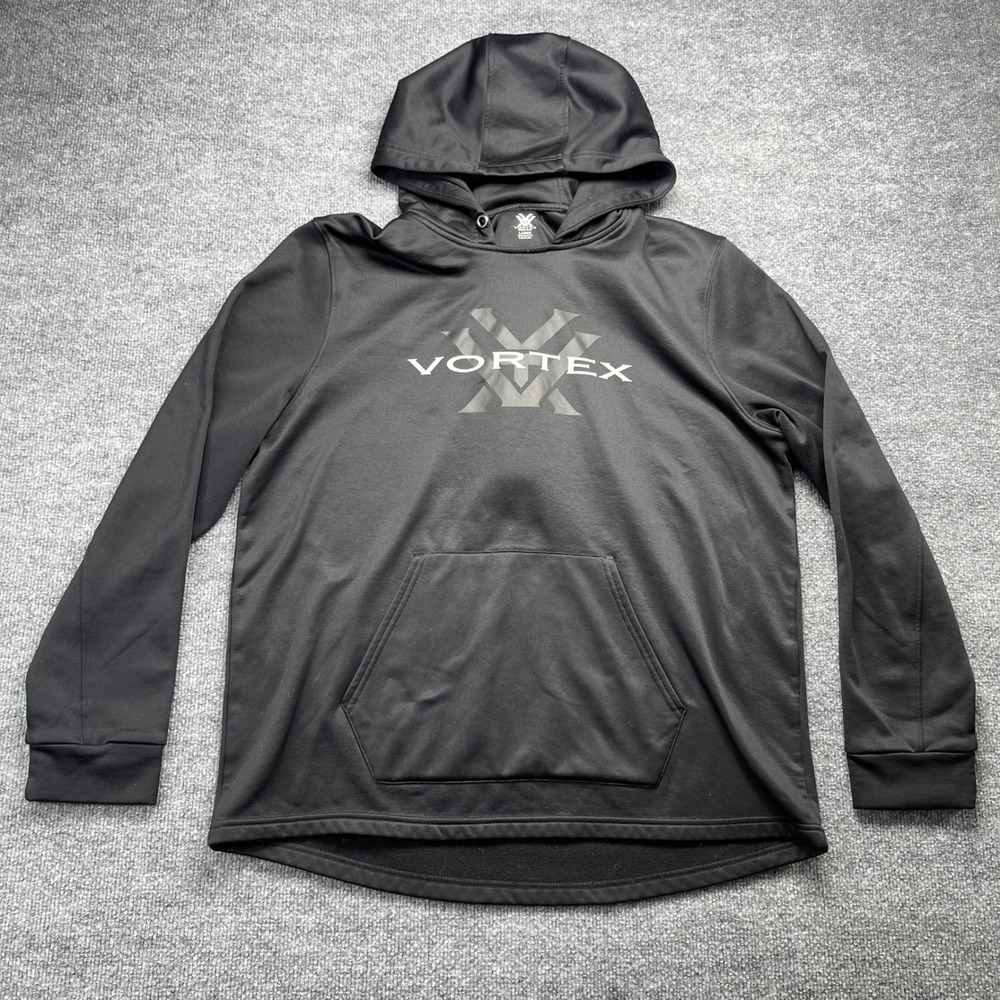 Vortex Optics Mens Large Black Performance Hoodie Graphic Logo Sweatshirt L
